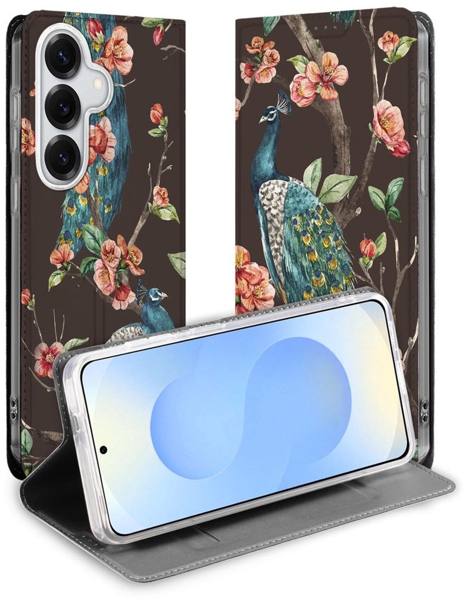 Book Cover Samsung Galaxy S26 Plus Pauw met Bloemen