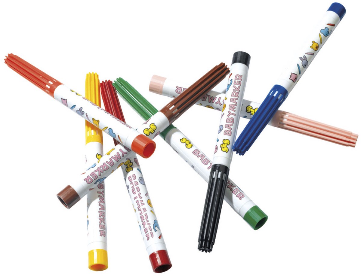 SES Creative - Sophie la Girafe - Babymarkers - Stiften – Ronde, stevige punt- veilige dop - Makkelijk uitwasbaar - Stiften vanaf 1 jaar — afbeelding 3