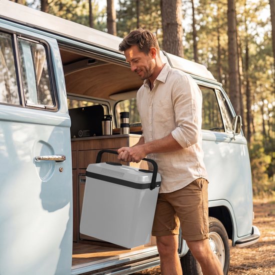 Auronic Koelbox Elektrisch 12V en 230 volt - Camping Koelkast - Auto - Koelen en Verwarmen - 25L - Frigobox - Lichtgrijs van Merkloos — afbeelding 4
