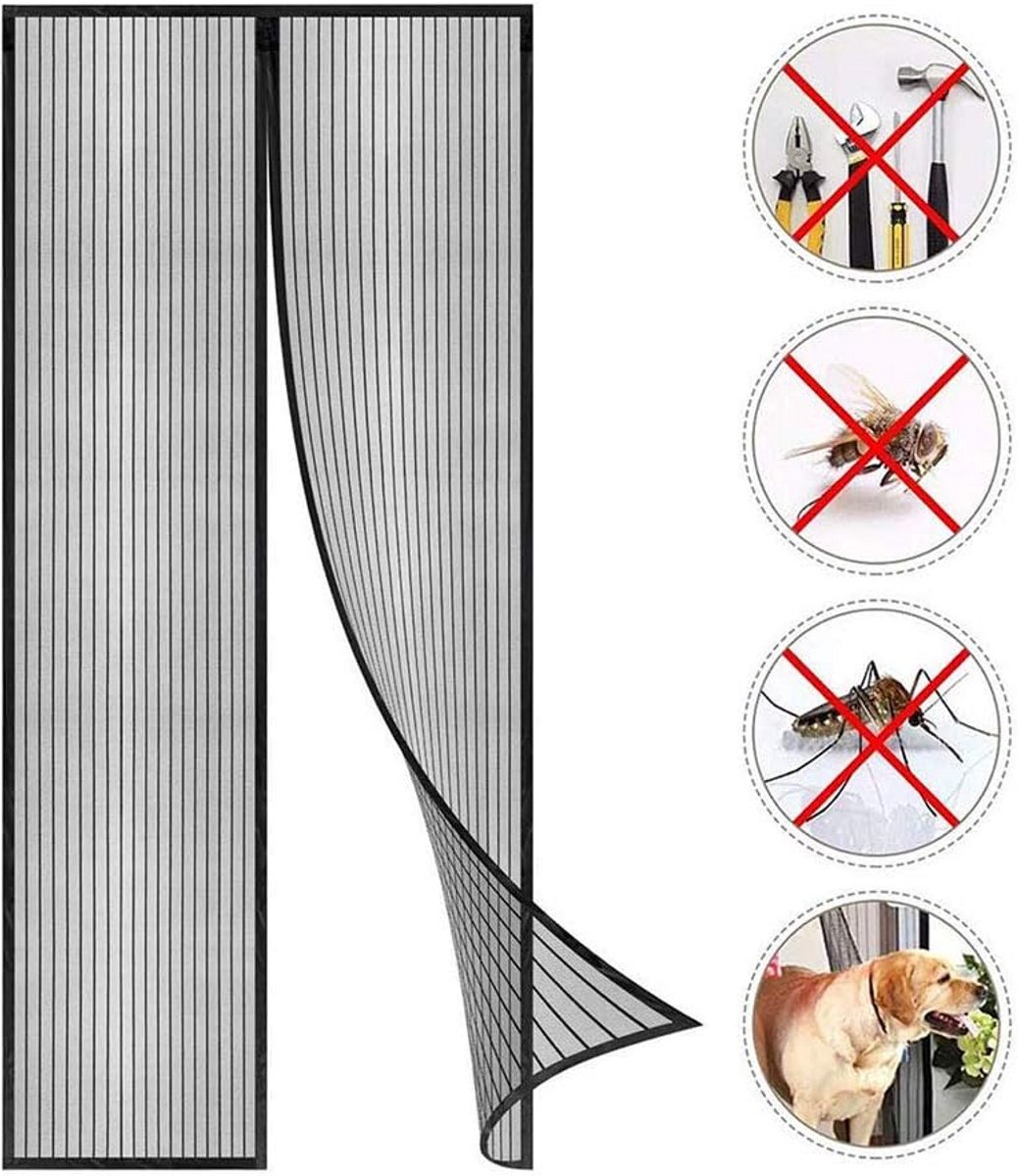 Magneet Vliegengordijn Zelfsluitend voor Binnendeur en Terrasdeur
