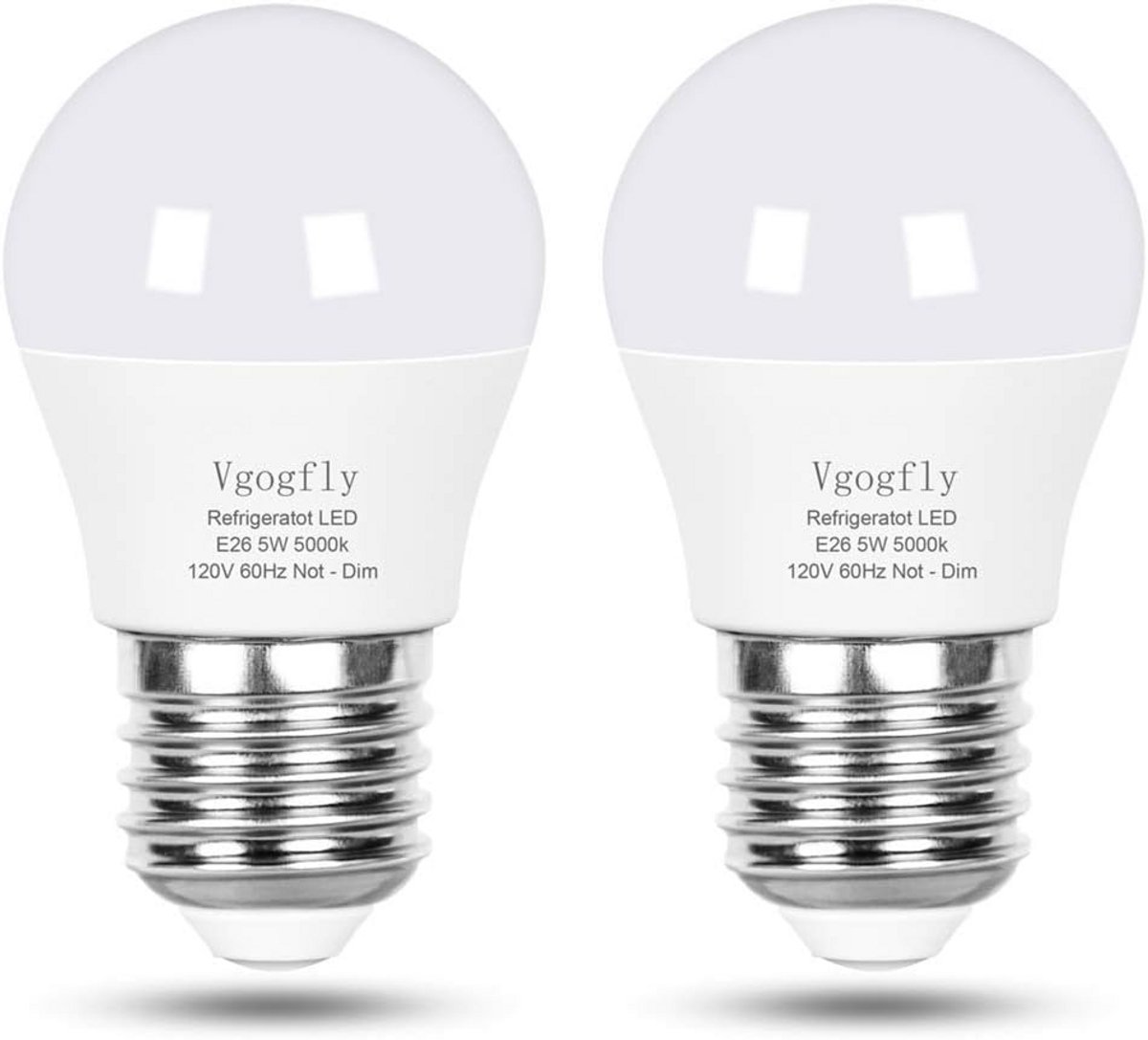 Set van 2 LED Koelkastlampen 5W Daglicht E26 Fitting Niet Dimbaar
