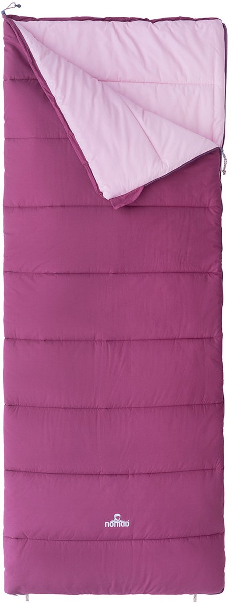 NOMAD® Blazer Slaapzak Dekenmodel | Lila en roze | Tot 190cm lichaamslengte | Katoen | Aanritsbaar | Tochtstrip | Tweewegrits | Incl Hoes