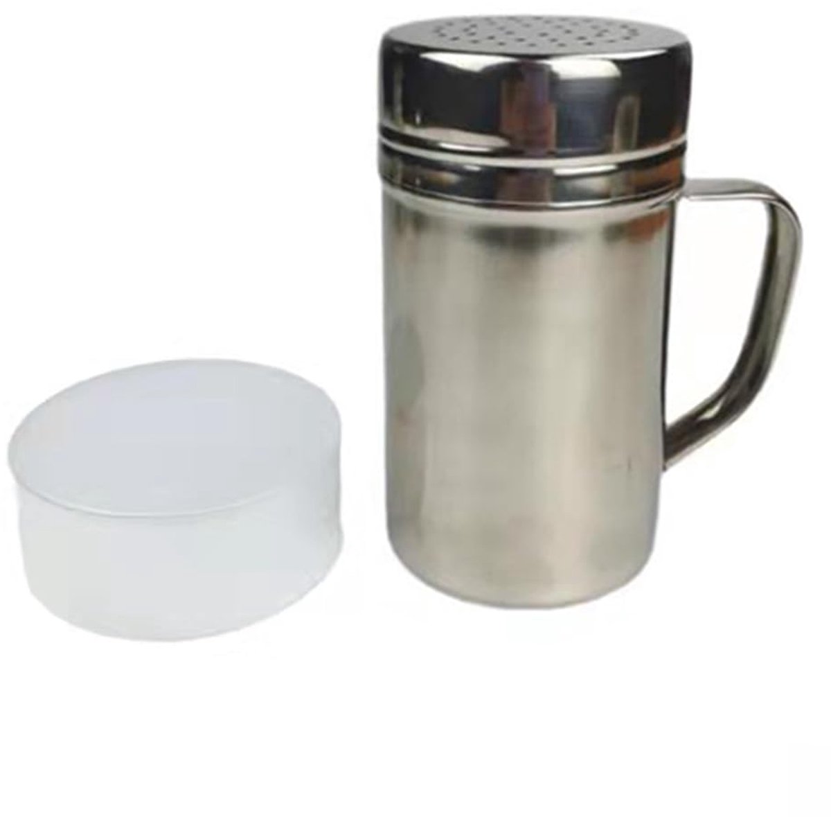 Set van 2 kruidenpotjes - RVS zoutvaatjes met handvat en deksel