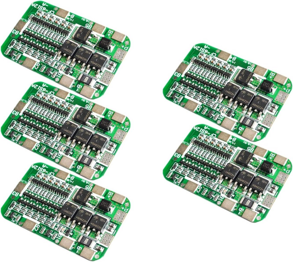 5 Stuks 6S 15A 24V PCB BMS Beschermingsbord voor 6-cell Lithium Accu's