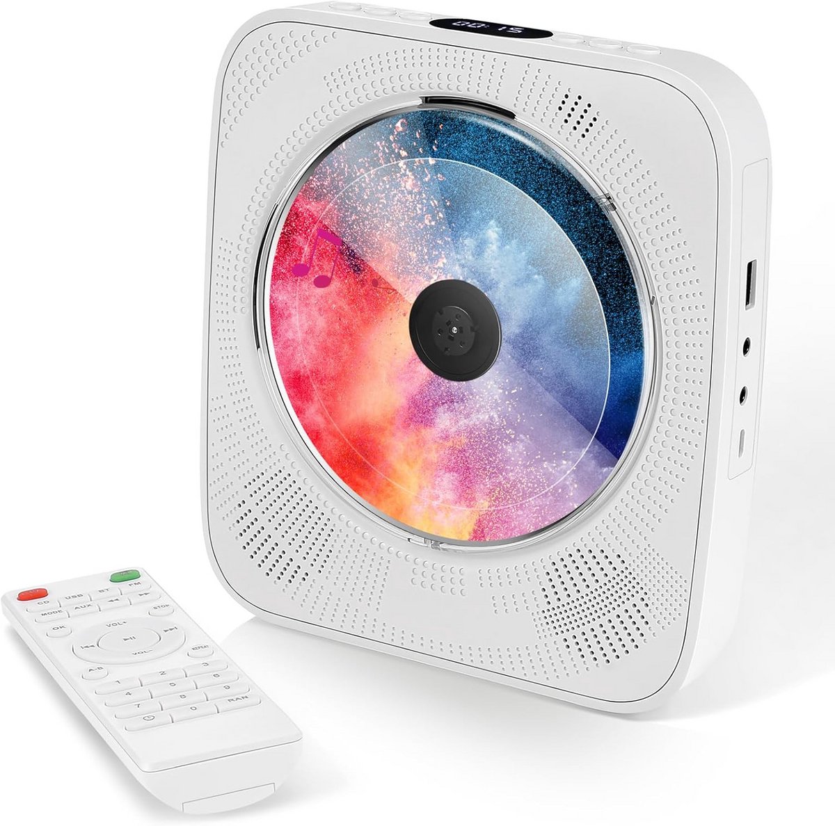 Draaibare CD Speler voor Wandmontage met Bluetooth, FM Radio en USB