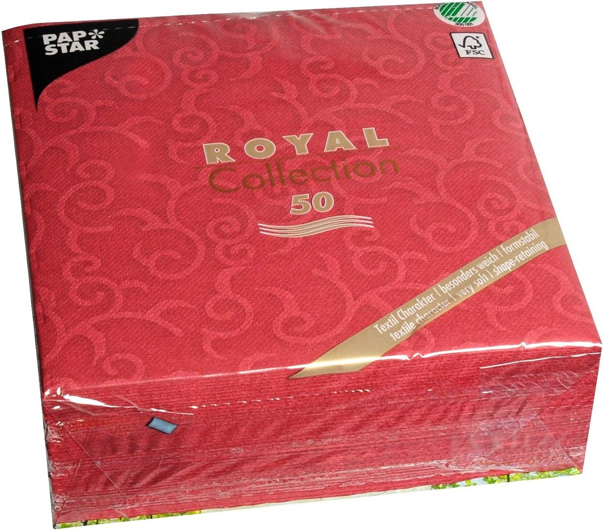 Luxe papieren servetten bordeaux 50 stuks 40x40 cm voor bruiloft en feestdagen
