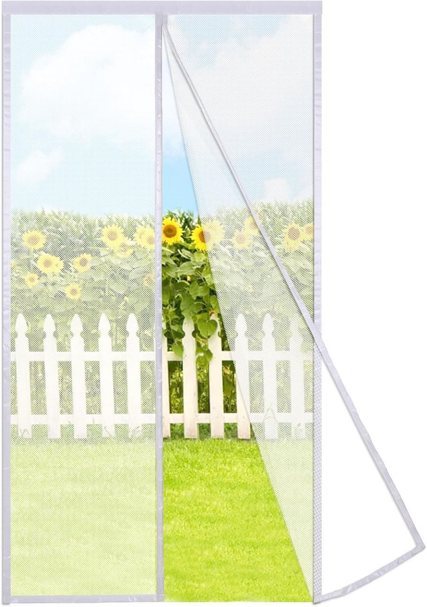 Magnetische Hor voor Deur (80x205cm) - Wit, Automatisch Sluitend Vliegengordijn met Fijnmazig Gaas