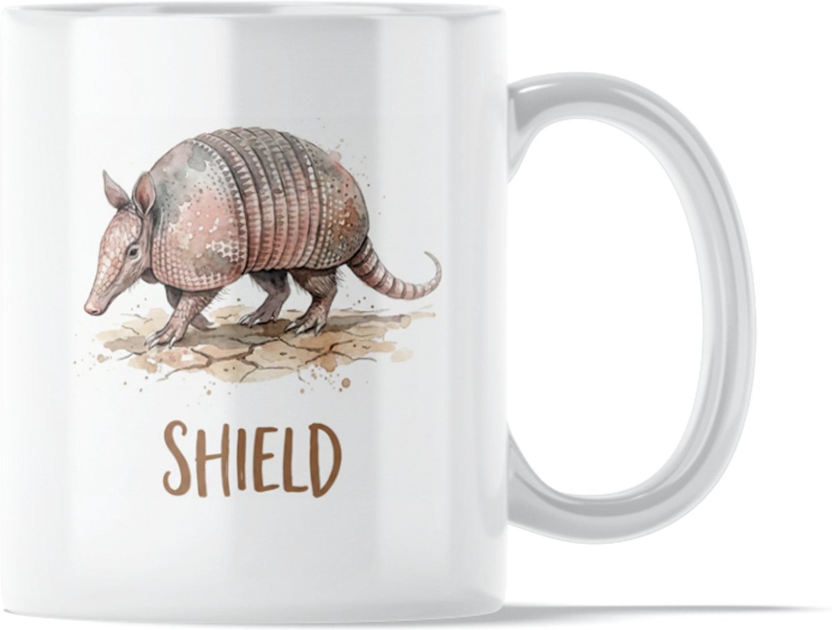 Mok Gordeldier - Tekst Shield - Keramische Koffiemok - Dubbelzijdige Print
