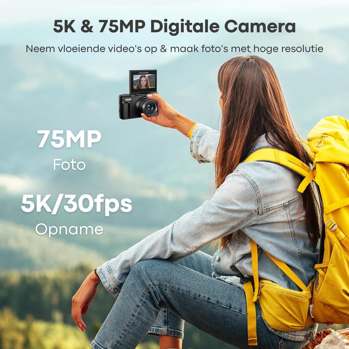 Vizual 64MP Camera - 4K video, draaibaar scherm, startersset thumbnail 7
