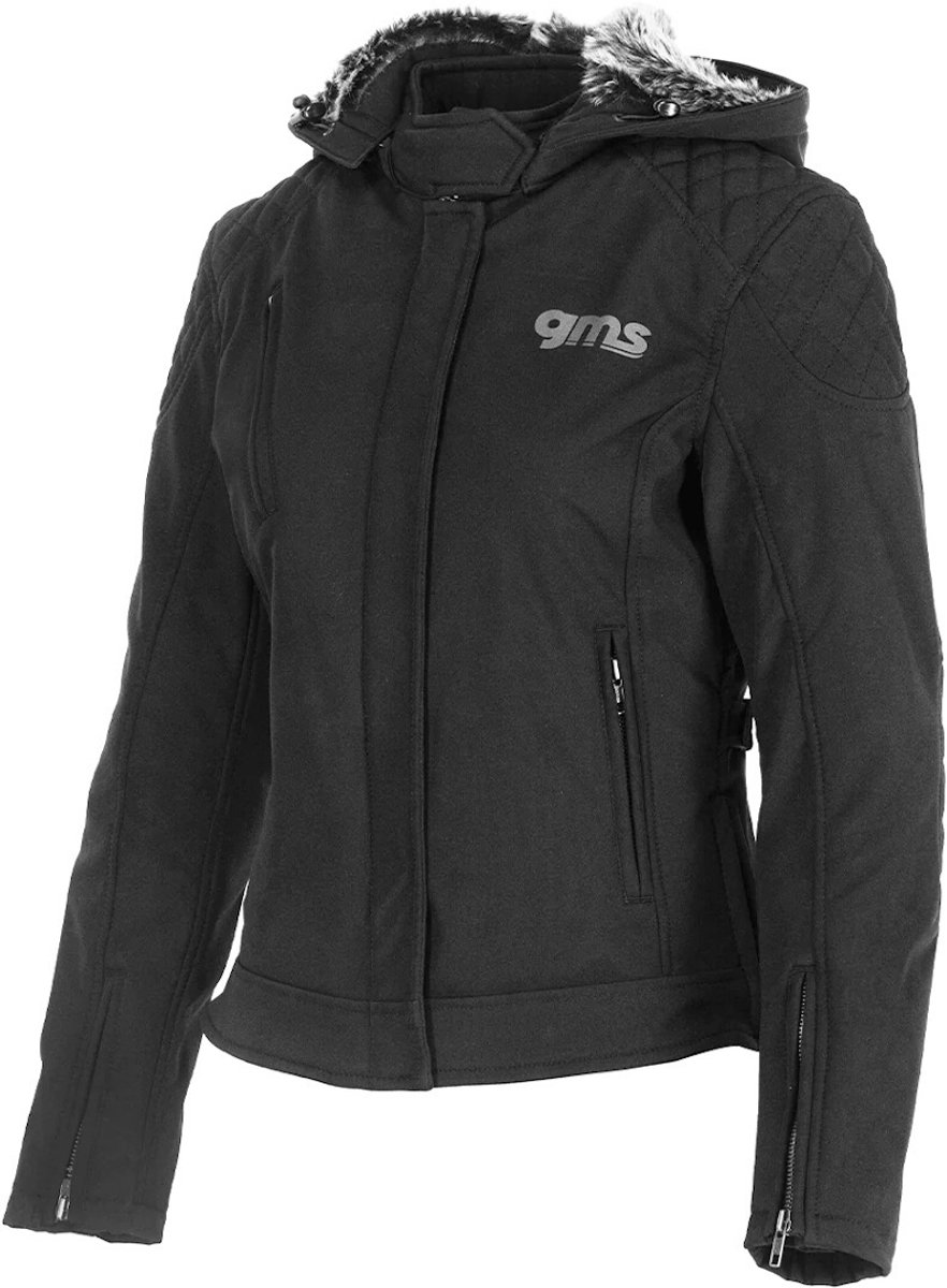 gms Luna Dames Zwarte Softshell Motorjas - Jas