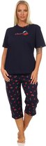 Leuke dames capri pyjama korte mouw met kersen motief - 112 204 90 535