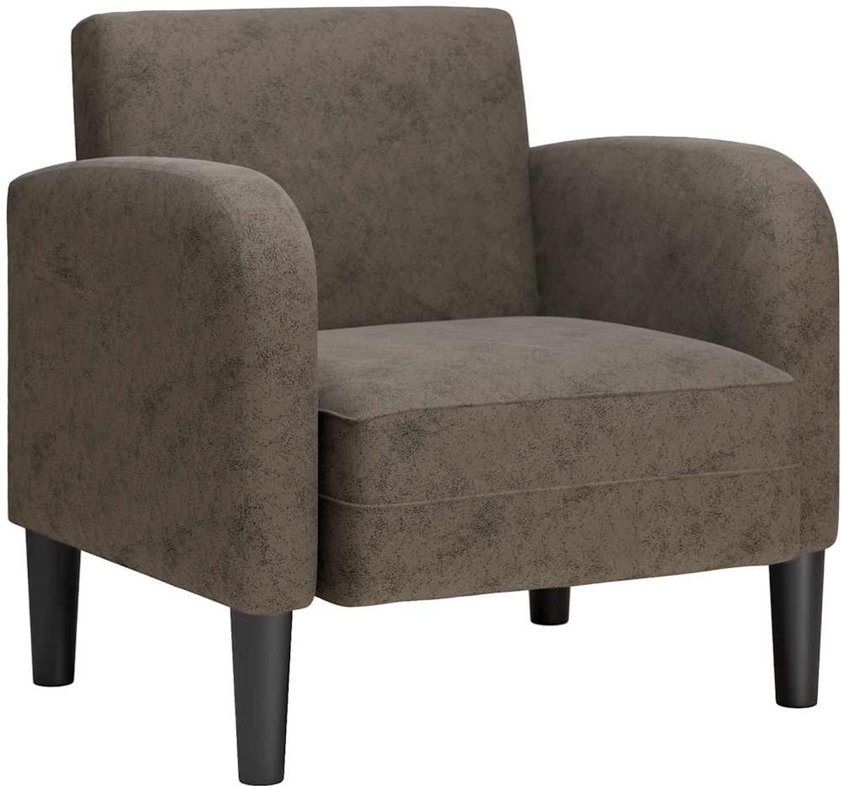 vidaXL Fauteuil - met - armleuningen - 54 - cm - kunstleer - donkergrijs