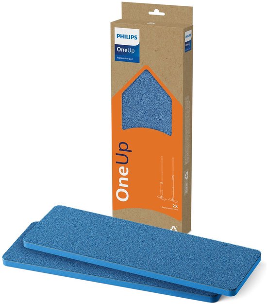 Philips OneUp Vervangbare Dweildoek XV1882/20 - Zuigt vuil water op, herbruikbaar & efficiënt - Dubbele Verpakking