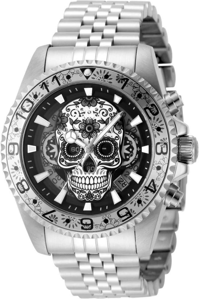 Invicta Pro Diver 48950 Heren Horloge - Waterdicht - Analoog - Quartz Uurwerk - Roestvrij Staal met Grijze Wijzerplaat - 43mm