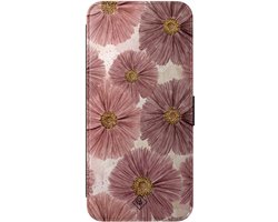Casimoda® bookcase - Geschikt voor Samsung Galaxy S25 FE - Hoesje met pasjeshouder - Pink Bloom - Roze - Kunstleer