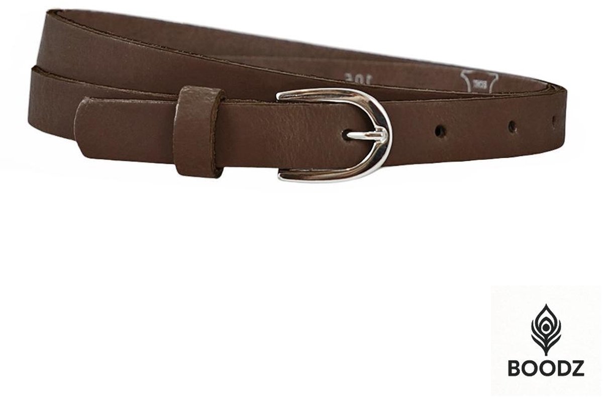 Boodz Leren Riem 2 cm Bruin | Maat 105