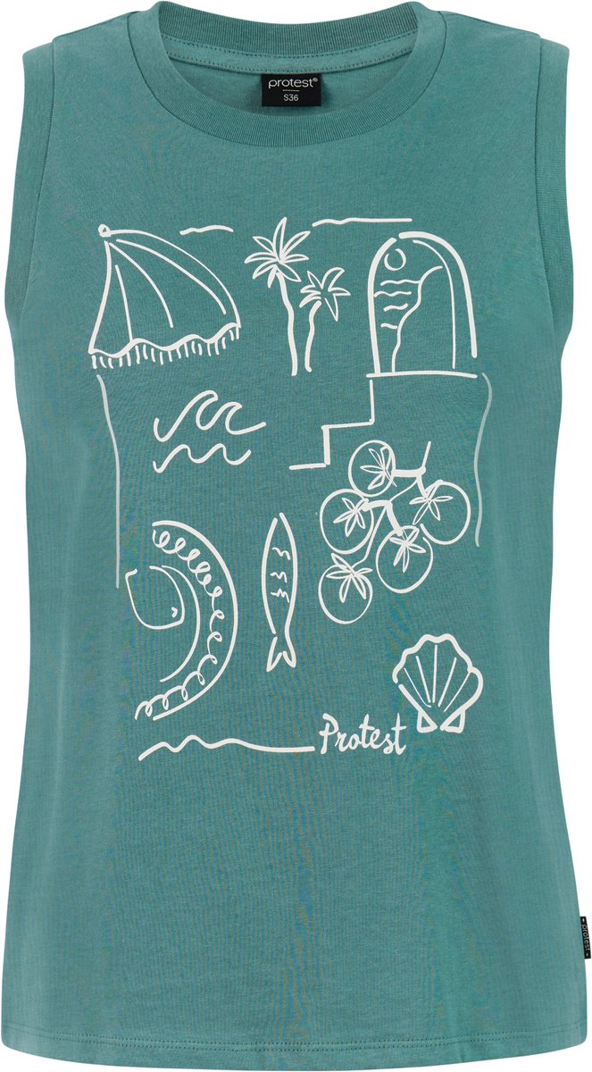 Protest PRTAnother - Singlet Dames - Normale pasvorm - Ronde hals - Mouwloos - Wit
