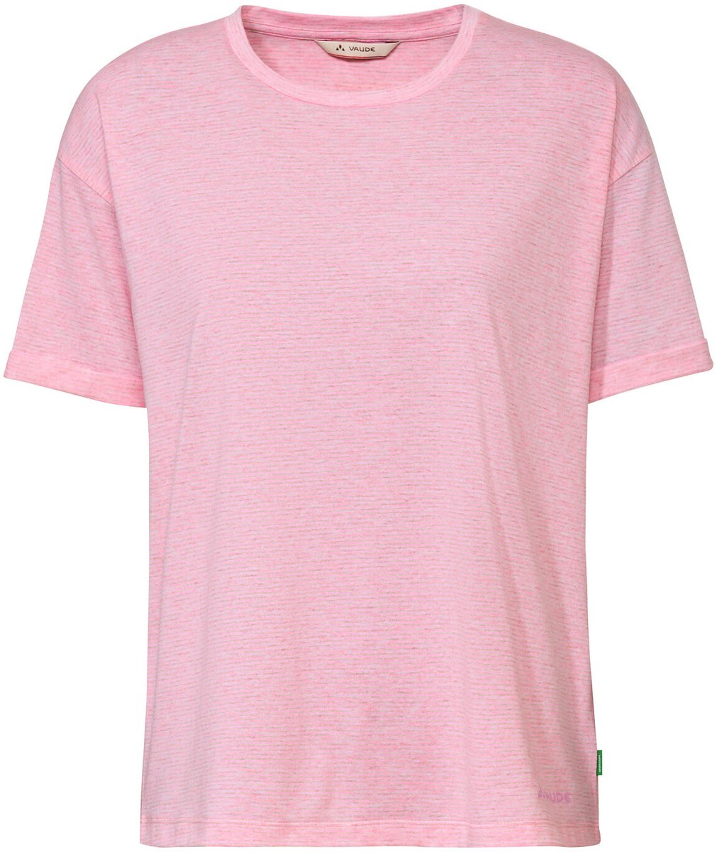 VAUDE Mineo gestreept T-shirt functioneel shirt dames outdoor sport-t-shirt losse pasvorm Raspberry
