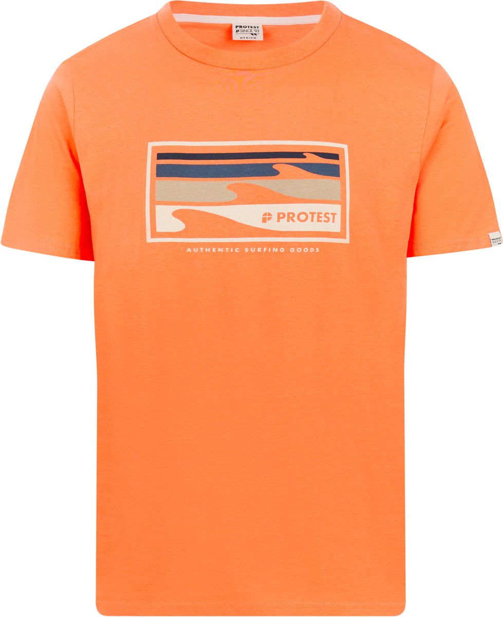 Protest PRTHanwell T-shirt Heren Korte mouwen Ronde hals Normale pasvorm Crème Burnt Peach
