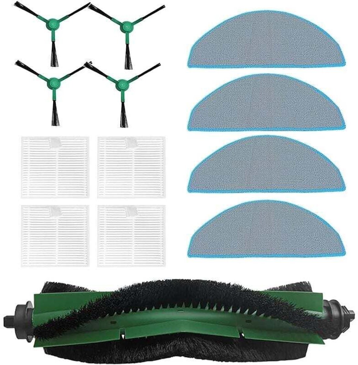 Accessoires Geschikt voor de iRobot Roomba Combo Essential (Y0112) robotstofzuiger: 1 hoofdborstel, 4 reinigingspads, 4 HEPA-filters, 4 borstels.