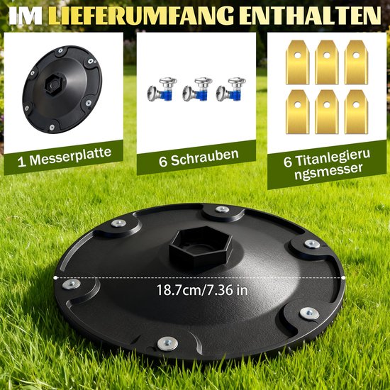 13 stuks Accessoires voor robotmaaier - geschikt voor ECOVACS Goat O500, O800, O1200, G1-800, G1-2000, G1 - Premium snijplaat gemaakt van glasvezelversterkt kunststof - onkruid - grasmaaier draaiplateau - robotmaaier messen - messenschijf van Merkloos	 — afbeelding 2
