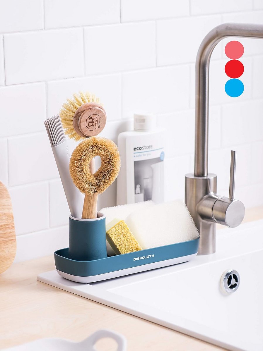 Organiser voor Spoelbak - Zeepdispenser, Spons- en Afwasborstelhouder - Keuken Organizer