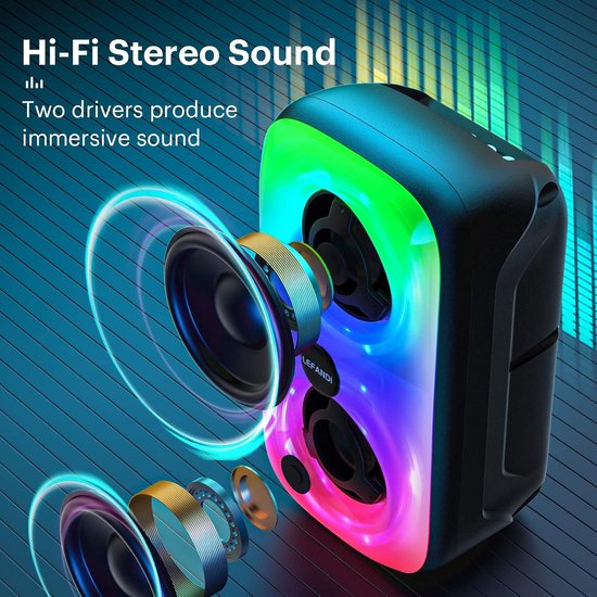Draagbare Bluetooth Speaker met LED Licht en TWS Stereo Functie — afbeelding 2