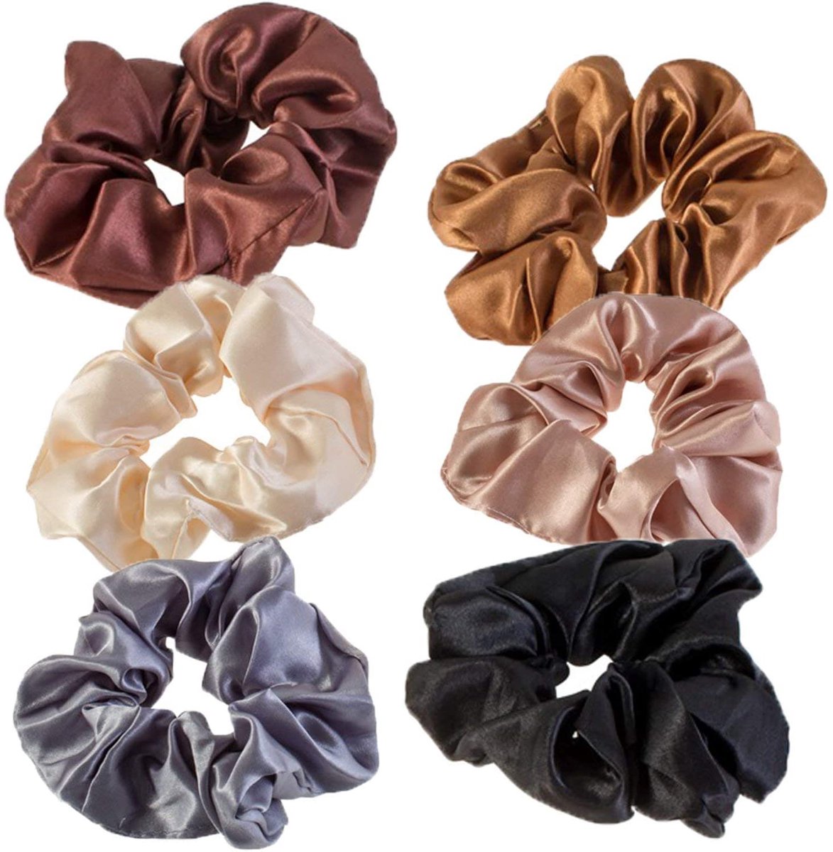 Haarelastiek – Zijden scrunchie – Zachte rekbare haarband – 6 stuks – Voor vrouwen – Rood