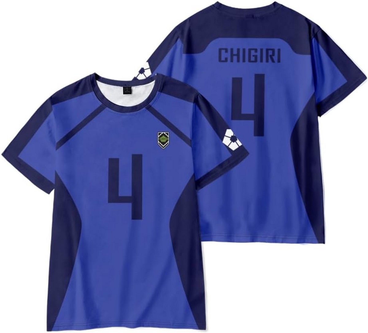 Anime Blauw Trainingsshirt met 3D Kleurprint - Korte Mouwen Sport Top voor Mannen en Vrouwen
