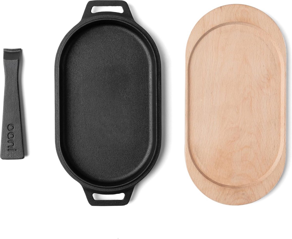 Gietijzeren Koekenpan met Afneembaar Handvat voor Pizzaovens en BBQ