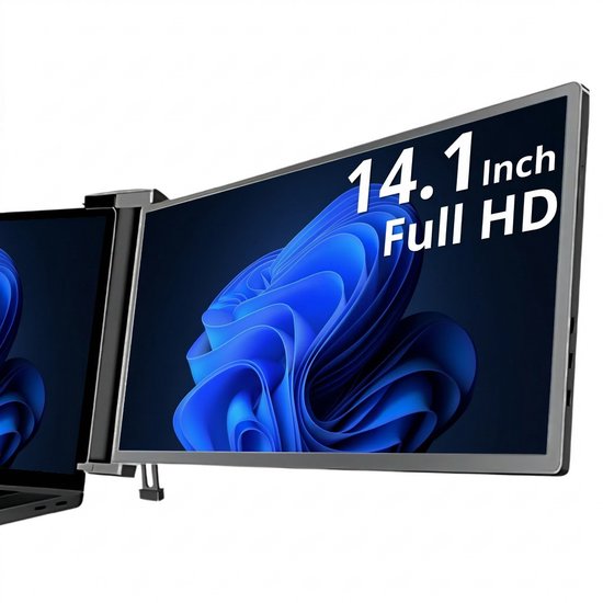 Écran portable 14,1 pouces – Full HD – 1 câble – Écran portable pour ordinateur portable – Sac de transport offert