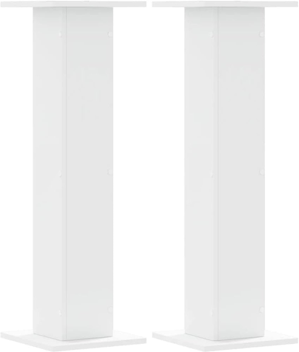 Set van 2 Houten Luidsprekerstandaards 30x30x95cm Wit Sierlijk Ontwerp
