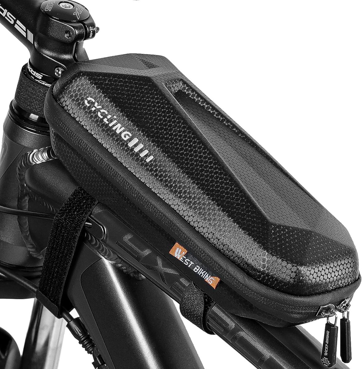 Waterdichte Fiets Frametas 1.5L - Harde Schaal & Reflector voor MTB, Racefiets en Gravelbike