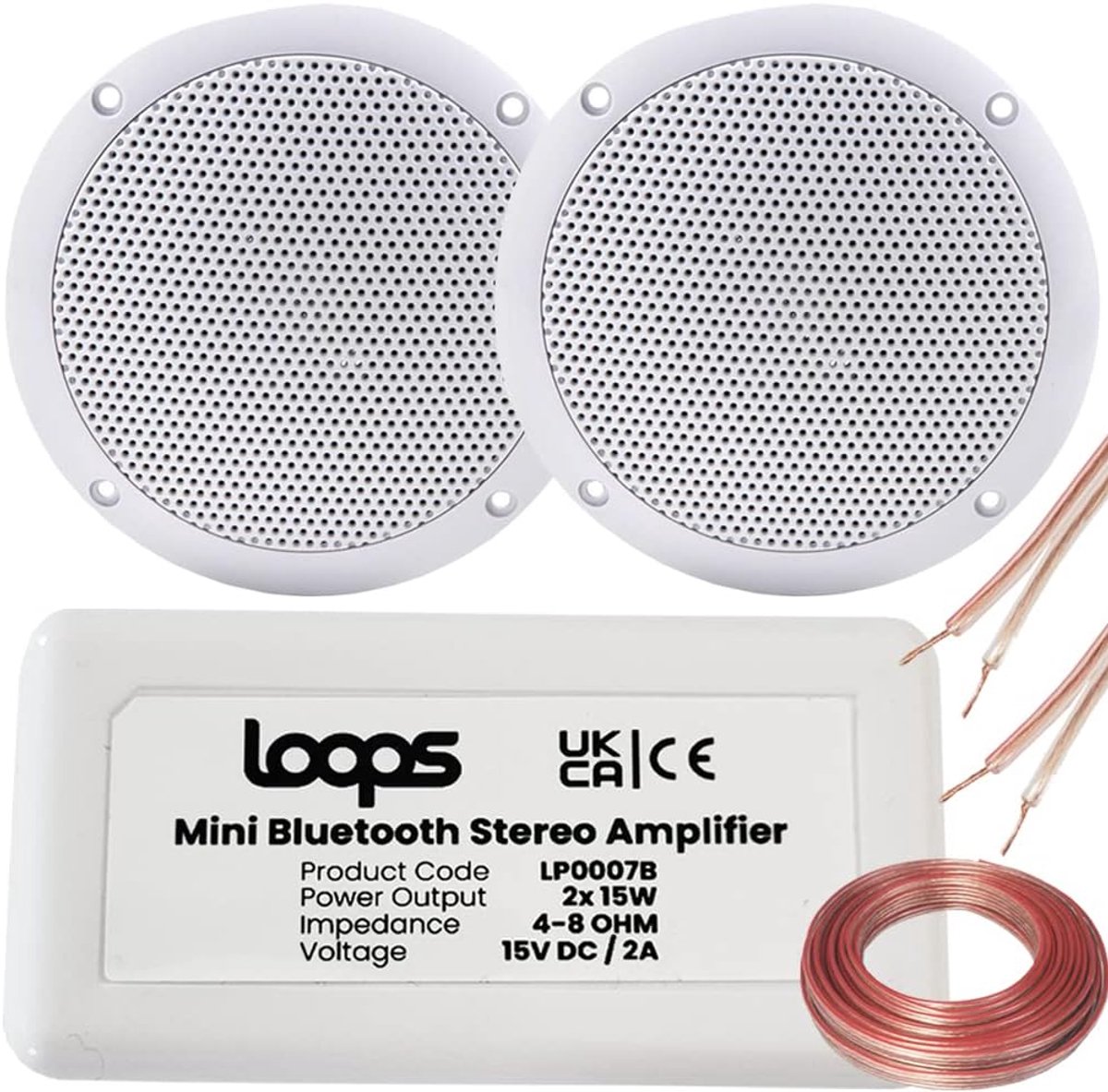Compacte Bluetooth Muziekset met 2 Vochtbestendige Plafondspeakers voor Badkamer en Keuken