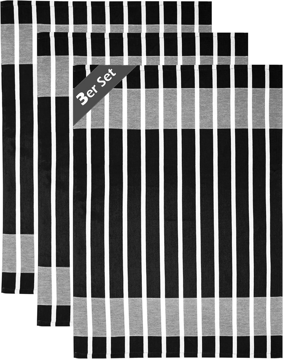 Set van 3 Keukendoeken - 100% Katoen, Sneldrogend en Absorberend - 50x70 cm