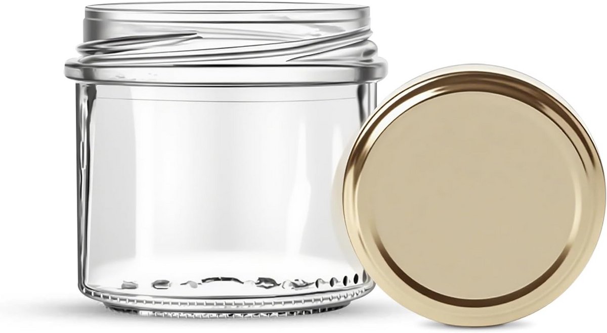 Set van 12 Kleine Glazen Potjes met Deksel - Ideaal voor Kruiden en Bewaren (130 ml)