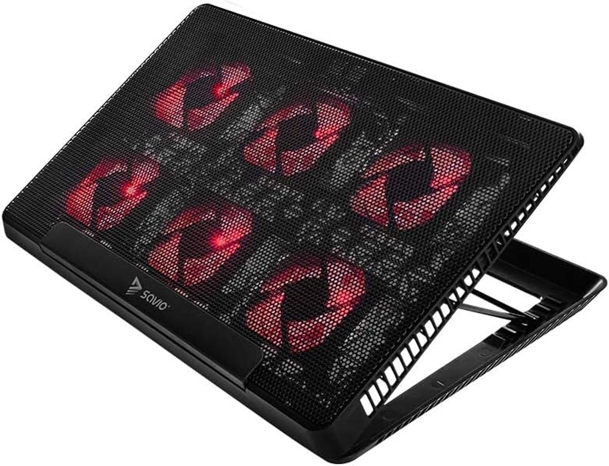 Krachtige Laptop Koeler met 6 Ventilatoren tot 17.3 Inch - Verstelbare Hoek en USB Hub