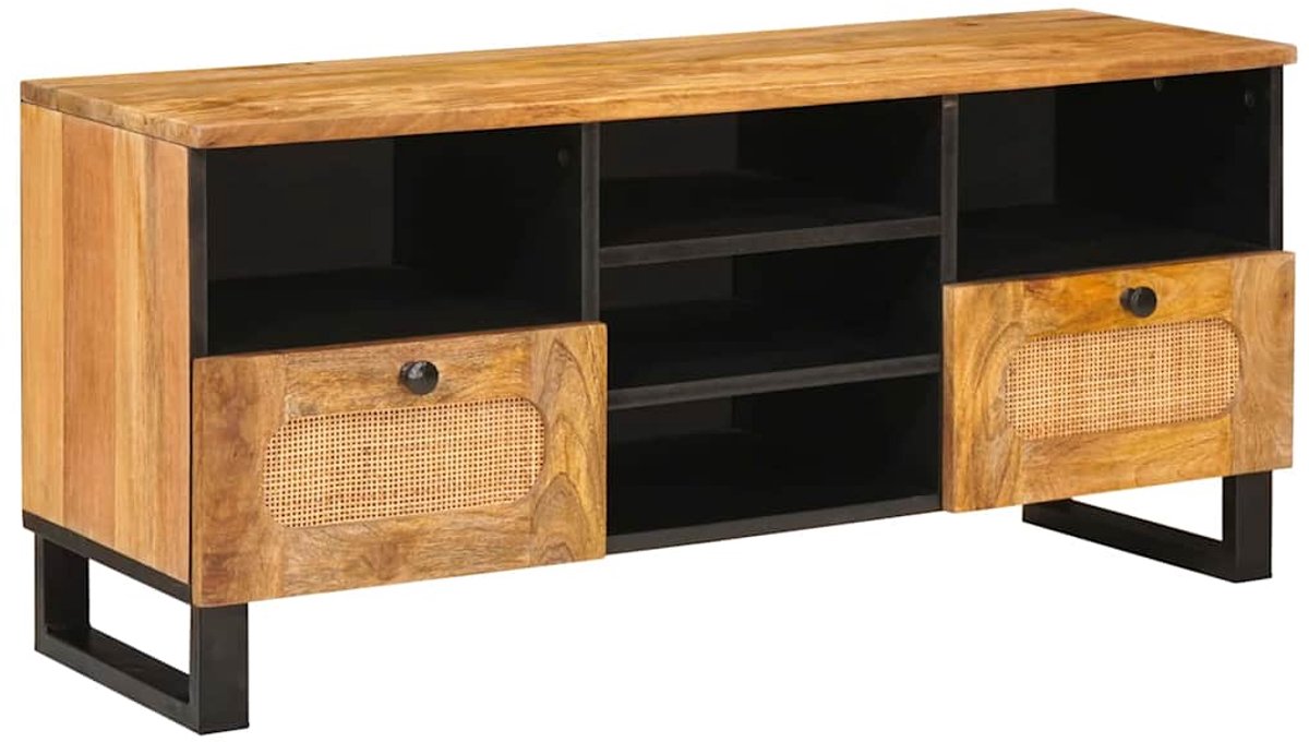 vidaXL - TV - Kast - met - lade - Bruin - 100 - x - 33 - x - 46 - cm - Massief - Mango - Hout