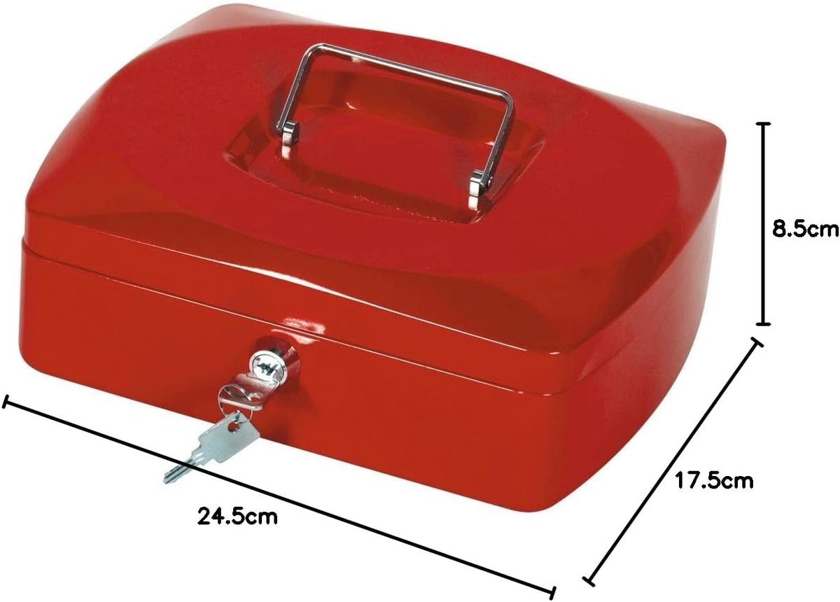 Geldcassette 25,4 cm Rood voor Kassa en Opslag