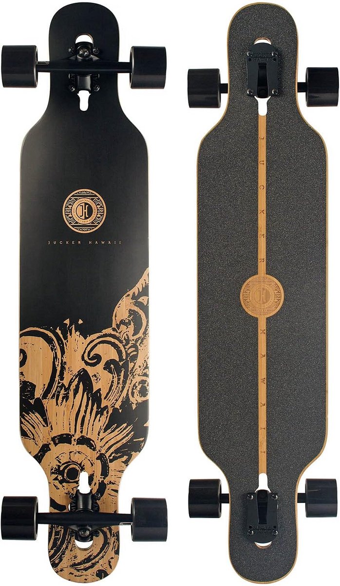 Longboard Houten Bamboo Cruiser Allround Carver Kinderen & Volwassenen Bruin