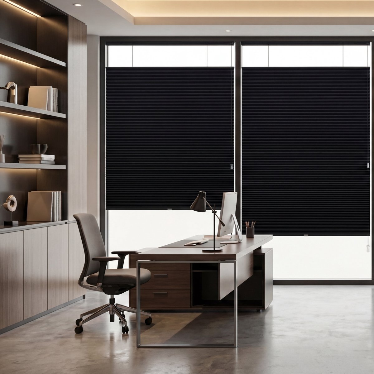Dutchblinds - Plisségordijnen - verduisterend - Zwart - 40 x 175 cm - Raamdecoratie op maat – foto 6