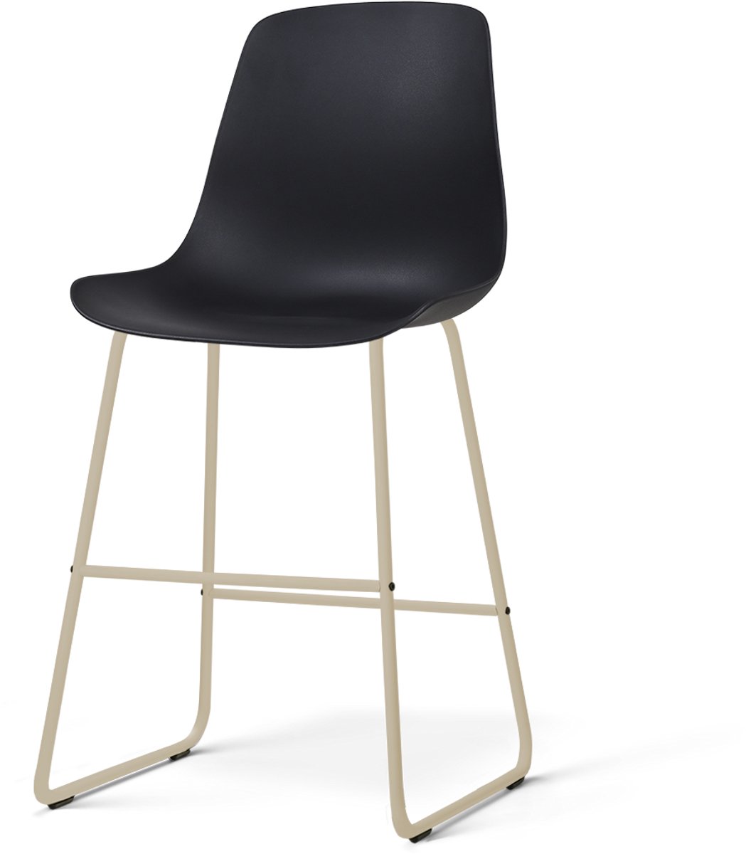 Nolon Nino-Pip Barkruk Zwart - Beige Onderstel - 65 Cm - Scandinavisch - Kunststof - Comfortabel