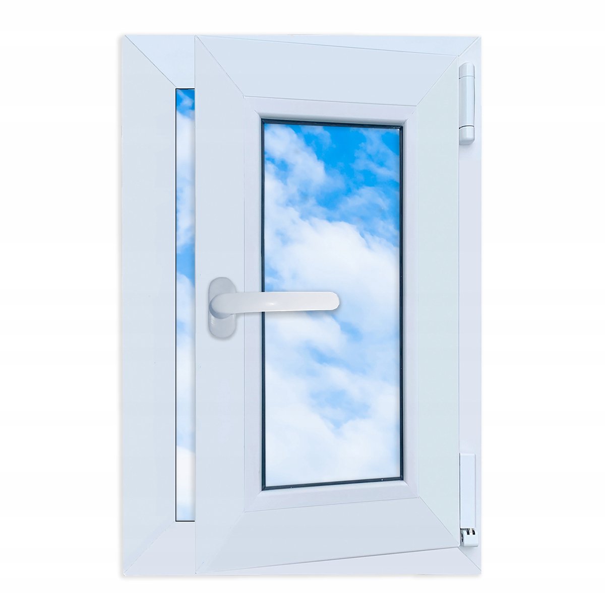 PVC-raam wit 40x60 RECHTS 400x600 mm draai-kiepraam met dubbel glas