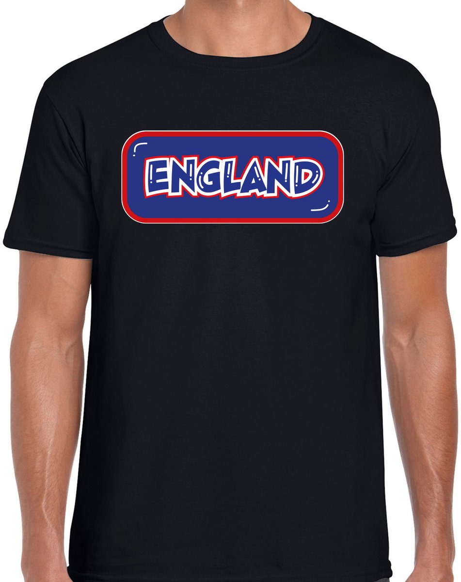 Bellatio Decorations Verkleed T-shirt voor heren - Engeland - zwart - voetbal supporter - themafeest L