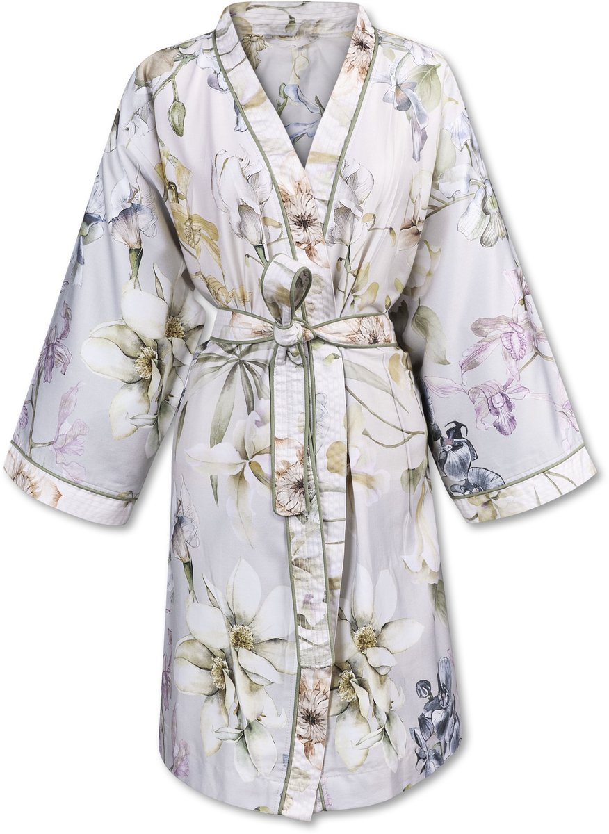 Kardol Branche Kimono Badjas - Grijs Groen - L/XL