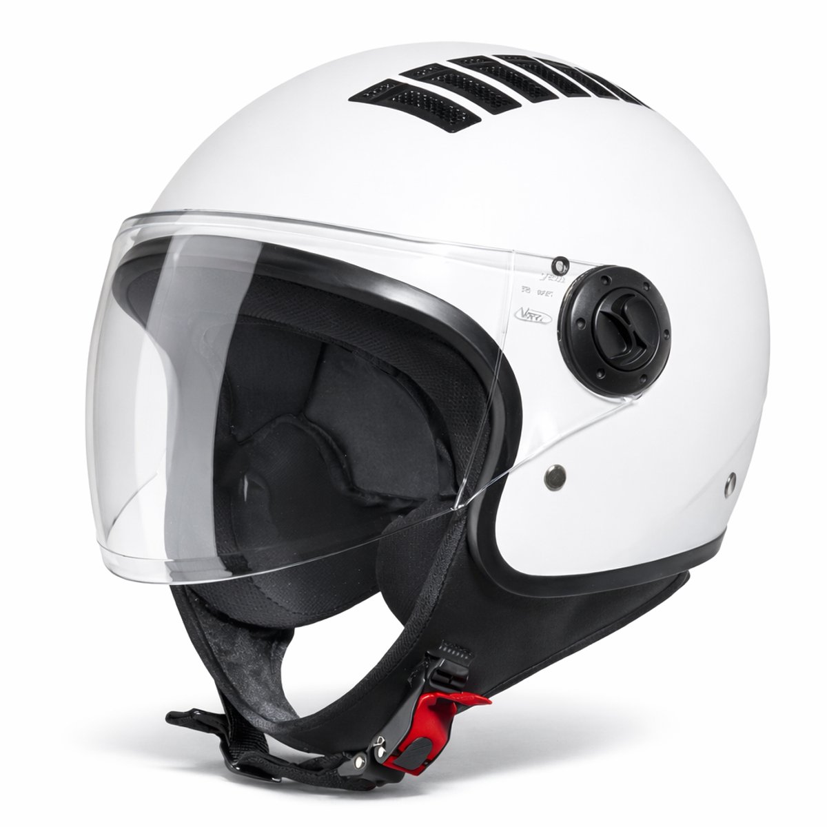 VINZ Como Jethelm Wit - Scooterhelm & Motorhelm & Brommerhelm Retro - Wit - XS