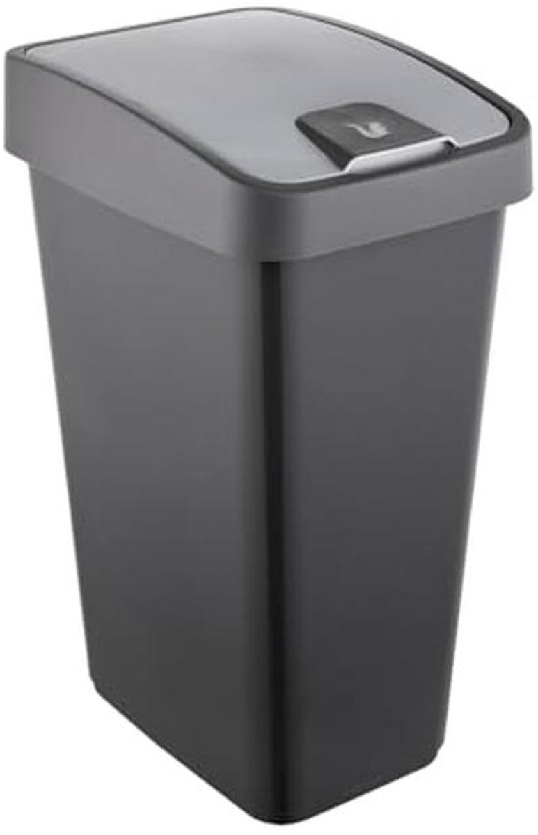 Premium Afvalemmer met Flipdeksel en Soft Touch 45L - Magnetisch Grijs