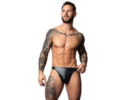 Male Power Sexy Wetlook Bong Thong - Zwart - Maat S/M