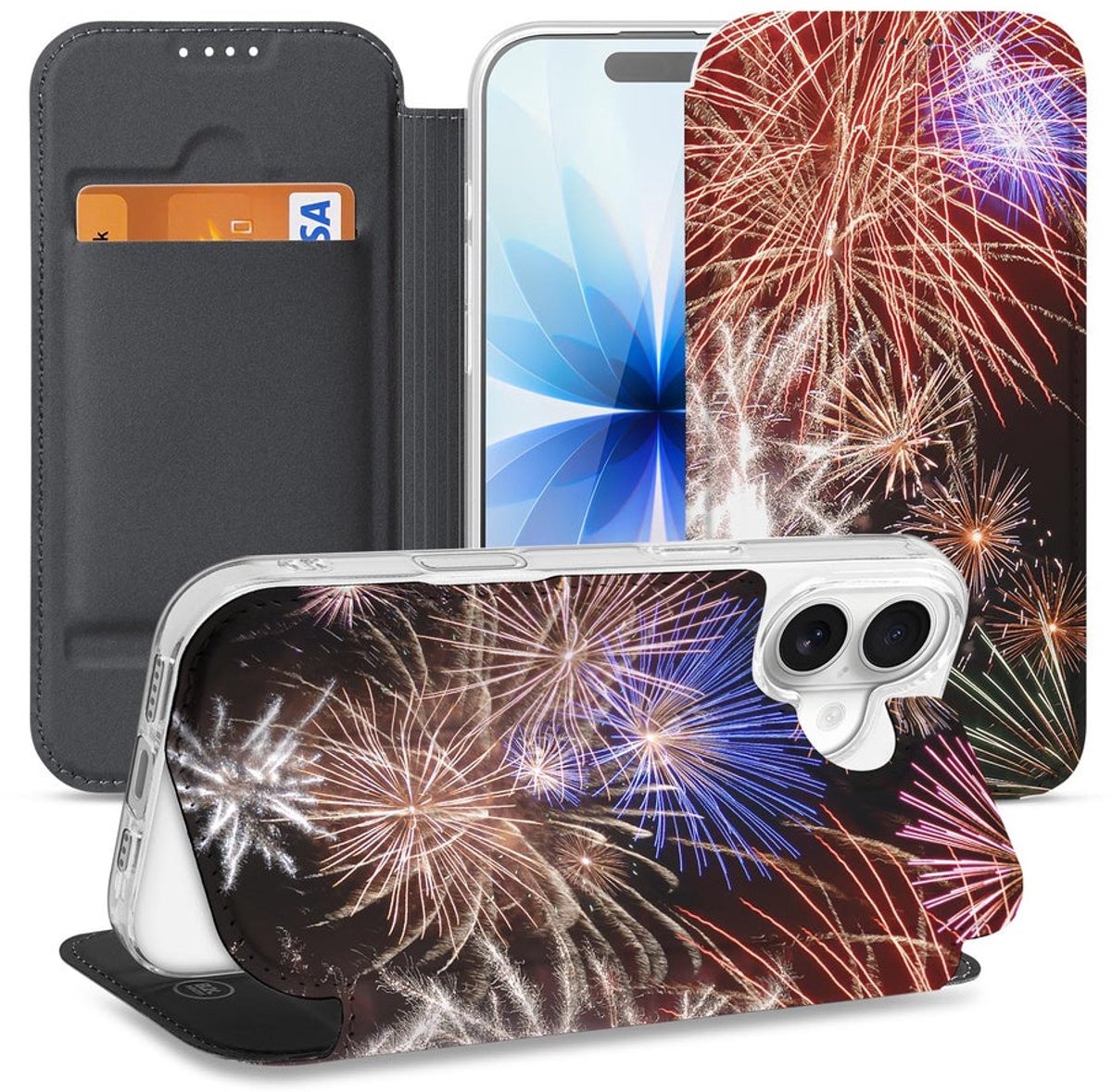 Apple iPhone 17 Stand Case Hoesje Vuurwerk