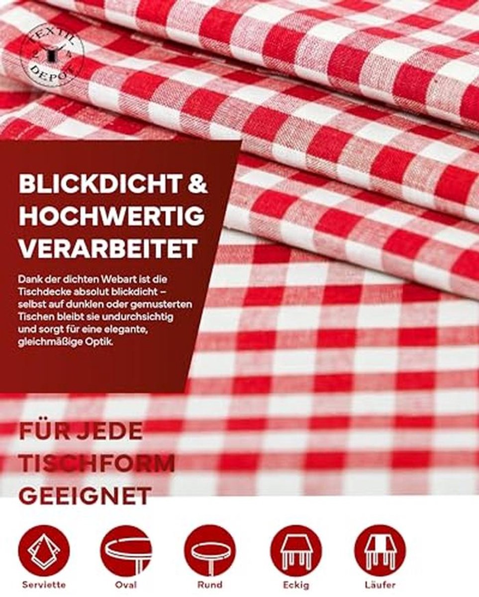 Landhuis geruite tafelkleden 100% katoen in diverse kleuren en maten